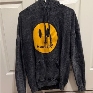 Iowa City Black Smiley Face Hoodie